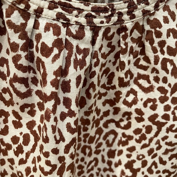 J. Crew animal print linen top 3/4 sleeve - Picture 6 of 8